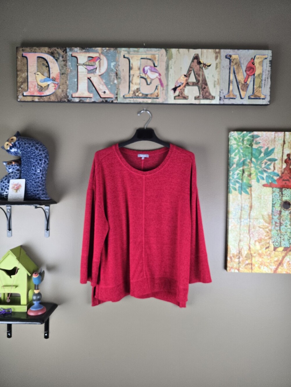 Habitat Lagenlook Red Sweater Medium